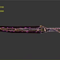 Modern Knife Design With Purple Pink Lighting Geometric Patterns And Golden Handle