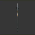 Fantasy Winged Axe Weapon 3D Model With Orange Black Handle Metal Blade