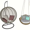 Stylish Rattan Hanging Chairs with Stand And Suspended Design Comfortable Cushions For Outdoor Indoor Use