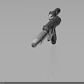 Futuristic Energy Weapon Rifle With Scope Vented Barrel Mechanical Grip And Modern Design