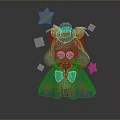 Cute Orange Fox Wearing Gray Top Hat Pink Blue Argyle Cloak With Yellow Stars Sparkles