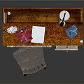 Kids Study Desk With Wooden Top Chair Stickers Table Lamp And Stationery