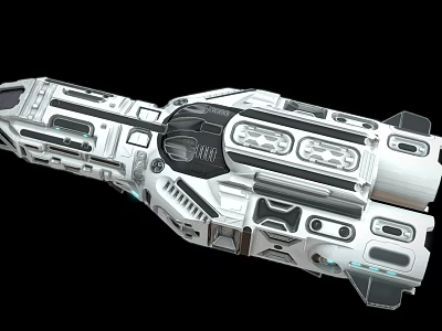 Futuristic Mechanical Device 3D Render With Intricate Metallic Structure And Glowing Details 3d model
