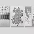 Three Decorative Panels With Geometric Patterns Intricate Dot And Line Designs 3d model