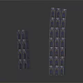Arched Stacked Building Structures With Two Different Heights And Dark Material Design