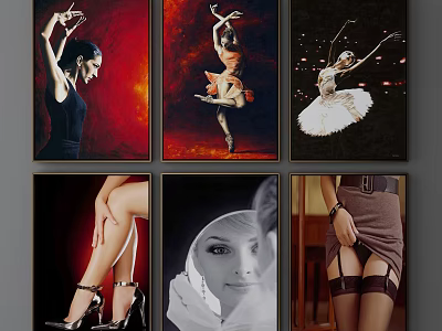Artistic Figure Paintings Featuring Dancers And Female Figures In Various Poses 3d model
