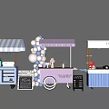 Mobile Food Carts For Homemade Ice Cream And Desserts With Stylish Design