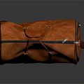 Orange Leather Travel Duffel Bag with Top Handles and Detachable Shoulder Strap for Daily Use
