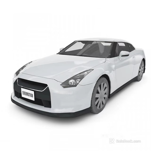 White Nissan GTR Sports Car With Sleek Exterior Design And Modern Features 3d model 