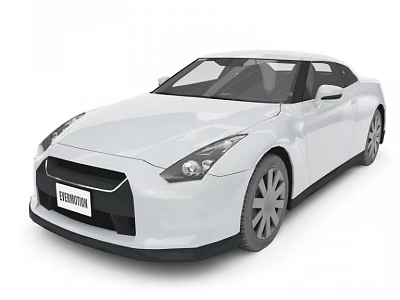 White Nissan GTR Sports Car With Sleek Exterior Design And Modern Features 3d model