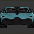 Blue Luxury Sports Car With Streamlined Design Black Accents And Rear Spoiler