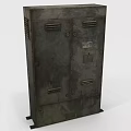 Vintage Metal Cabinet With Two Doors And Ventilation Grilles For Daily Use