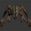 Game Movie Character With Skinny Body Long Limbs Spiky Head And Scary Design