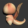 Cute Game Animation Character With Pink Chubby Body Red Antennae And Butterfly Wings