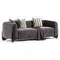 Modern Stylish Fabric Double Seater Sofa With Multiple Color Choices And Decorative Throw Pillows