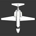 Small Jet Airplane with White Blue Stripes USA Logo Tail Modern Design Shiny Surface Dark Background