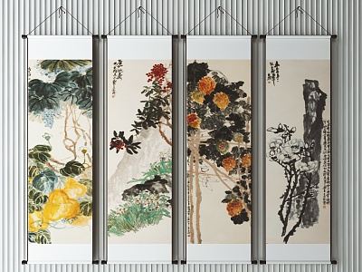 New Chinese Plant Painting Decorative Painting model