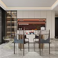 Modern Dining Living Room Interior Design With Sofa Coffee Table Striped Rug And Decorative Painting