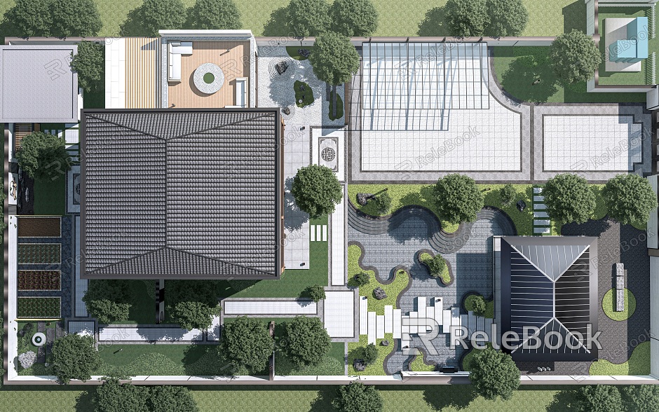 Modern courtyard courtyard landscape roof garden courtyard garden courtyard sketch model