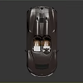 Silver Convertible Sports Car with Two Brown Seats and Sleek Design on Dark Background