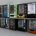 Public Facility Vending Machines With Various Drinks Snacks And Colorful Designs