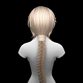 Game and Movie Character 3D Model Blonde Short Hair Faceless Upper Body Black Background
