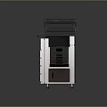 Gray And White Rolling Industrial Machine With Top Platform Lower Tray And Wheels