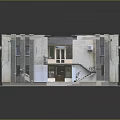 Birds Eye View Planning of Two Story Building With Balconies Windows Roof Structures and Staircase