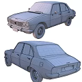 Classic Red And White Sedan Car With Retro Exterior Design Features