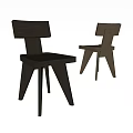Modern Wooden Single Chair With Geometric Backrest And Unique Leg Design