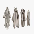 Soft Gray Clothes Collection Hanging With Robe And Animal Ears Hoodie Styles