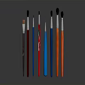 Colorful Household Brushes In Various Colors Arranged Neatly For Daily Use