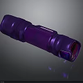 Purple Metallic Flashlight With Ergonomic Handle Shiny Surface And Reflective Finish