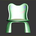 Cute Green Frog Shaped Kids Stool with Smiling Face Blue Eyes Red Mouth Light Seat