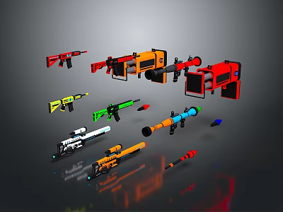 rifle semi-automatic rifle combat rifle battle rifle carbine war rifle attack rifle 3d model