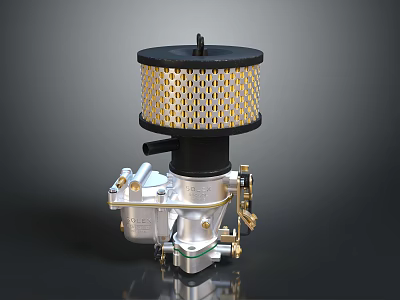 Household Appliance Filter Part With Golden Perforated Mesh And Silver Base 3d model