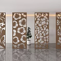 Wooden Room Dividers With Intricate Floral Leaf Patterns For Modern Interior
