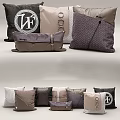 Modern Throw Pillows With Textured Patterns Logo Details And Metallic Accents In Neutral Tones