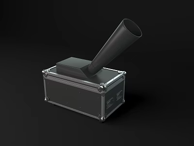 Industrial Equipment With Conical Component Installed On Sturdy Metal Case Structure 3d model