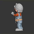 Worker European worker mechanic builder repairman miner digger modern figure 3d model