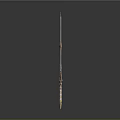 3D Rendered Decorative Sword Featuring Golden Silver Blade Ornate Hilt And Wing Accents