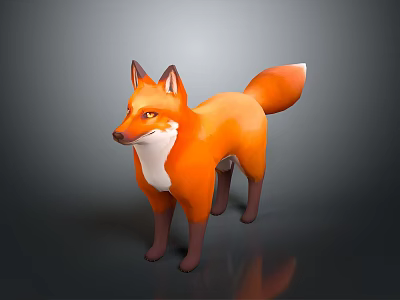 3D Rendered Orange Fox Cartoon Character With White Chest And Brown Legs 3d model