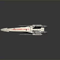 Detailed X Wing Fighter Model Featuring X Shaped Wings And Sci Fi Design