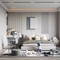 Modern Kids Room Interior Design With Pillows On Bed Area Rug Toys Desk And Chair