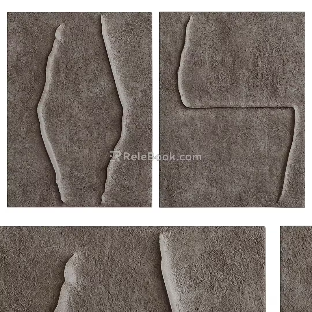 Abstract plaster painting combination 3d model