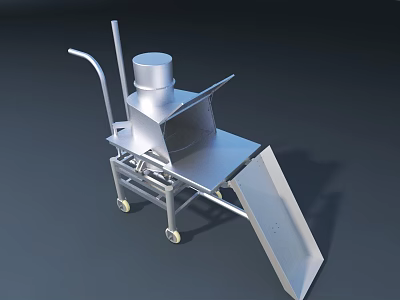 Industrial Equipment With Metal Construction Wheeled Design And Tilted Plate For Industrial Use 3d model