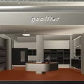 Gooliler Eyewear Store Interior With Round Counter And Display Shelves 3d model