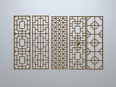 Chinese-style window grilles line silhouette pane window sill border engraved window edge strip construction model