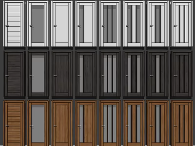 Modern Swing Doors With Various Designs And Multiple Color Options 3d model