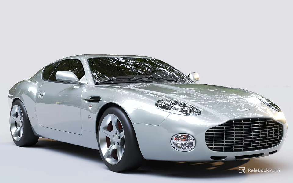 Silver Sports Car With Sleek Design And Shiny Body 3d model 